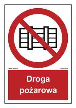 BB001 Nie zastawiać - droga pożarowa