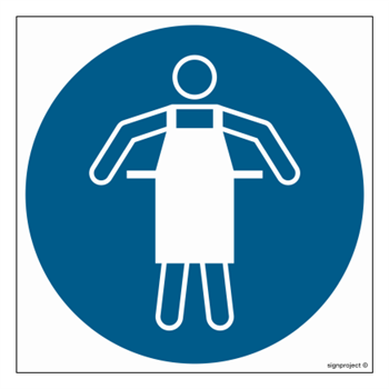 GJ026 Order to wear a protective apron - sheet of 9 stickers