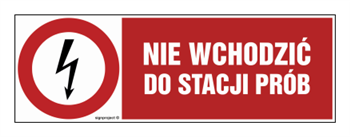 HD006 Nie wchodzić do stacji prób - arkusz 8 naklejek - arkusz 8 naklejek