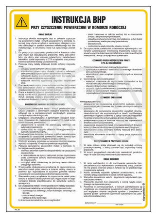 IAC35 Health and safety instructions for cleaning surfaces in the working chamber