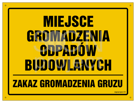 OA112 Miejsce gromadzenia odpadów budowlanych zakaz gromadzenia gruzu