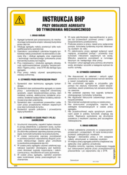 IAF01 Occupational health and safety instructions for mechanical plastering and operation of the plastering unit