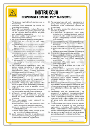 IAB02 Instrukcja bezpiecznej obsługi piły tarczowej