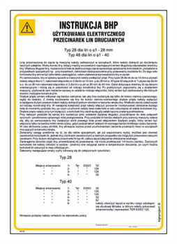 IAC07 Instrukcja BHP użytkowania elektrycznego przecinarek lin drucianych
