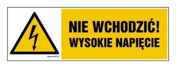 HB024 Nie wchodzić wysokie napięcie - arkusz 8 naklejek - arkusz 8 naklejek
