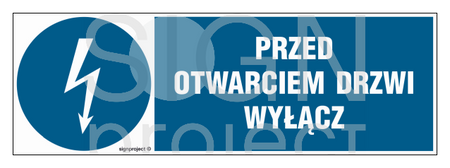 HF019 Przed otwarciem drzwi wyłącz