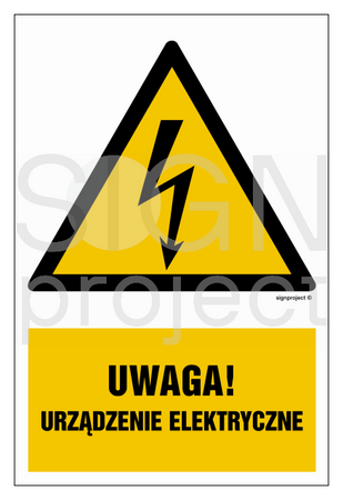 HA022 Uwaga urządzenie elektryczne - arkusz 9 naklejek