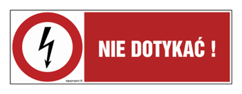 HD007 Nie dotykać - arkusz 8 naklejek