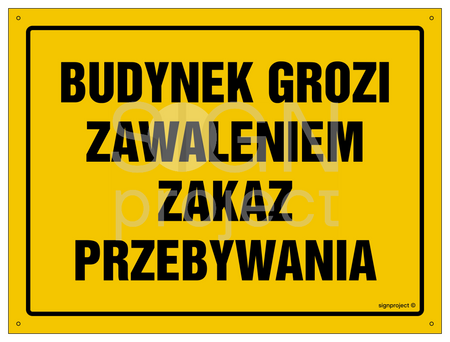 OA057 Budynek grozi zawaleniem - zakaz przebywania