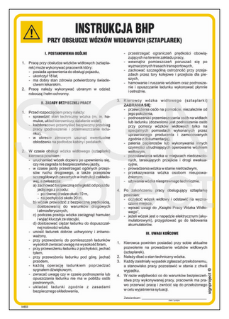 IAE03 Instrukcja BHP przy obsłudze wózka widłowego - sztaplarki