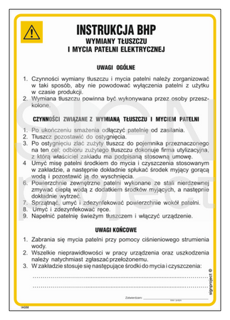 IAG58 Health and safety instructions for replacing fat and cleaning the electric pan