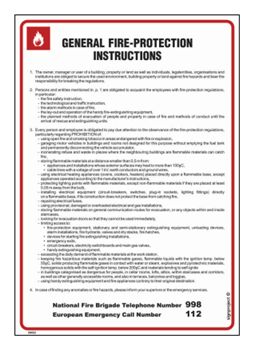 DB002 General fire - protection instructions. General Fire Safety Manual (English version)