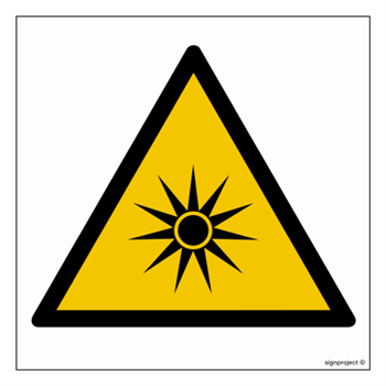 GD027 Optical radiation warning - sheet of 12 stickers