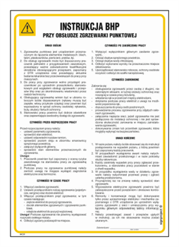 IAC31 Safety instructions for the use of a spot welder for metals
