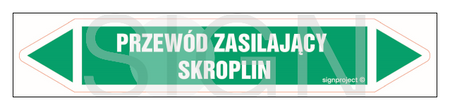JF379 PRZEWÓD ZASILAJĄCY SKROPLIN - arkusz 5 naklejek