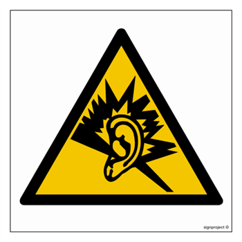 GE002 Ostrzeżenie przed silnym hałasem - arkusz 12 naklejek