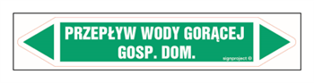JF362 PRZEPŁYW WODY GORĄCEJ GOSP. DOM. - arkusz 5 naklejek
