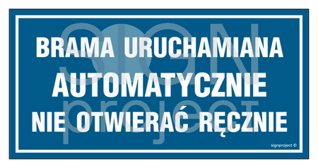 NC044 Brama uruchamiana automatycznie nie otwierać ręcznie