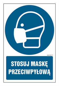 GL018 Stosuj maskę przeciwpyłową - arkusz 9 naklejek