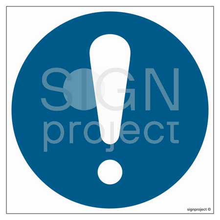 GJ001 General Mandatory Sign - Sheet of 9 stickers