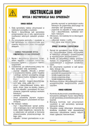 IAG65 Health and safety instructions for cleaning and disinfecting the sales room