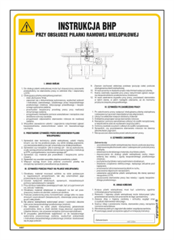 IAB07 Occupational health and safety instructions for the operation of a multi-blade frame saw