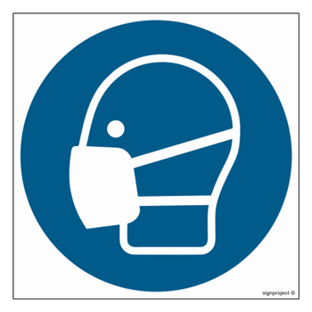 GJ016 Nakaz stosowania maski przeciwpyłowej - arkusz 9 naklejek