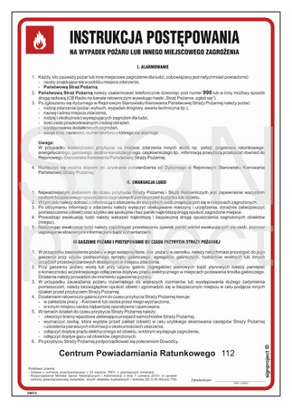 DB015 Instrukcja postępowania na wypadek pożaru lub innego miejscowego zagrożenia