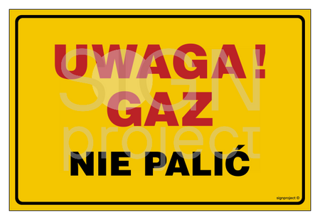 JD017 Uwaga gaz! Nie palić
