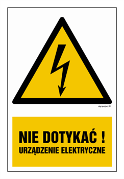 HA001 Nie dotykać! Urządzenie elektryczne - arkusz 9 naklejek