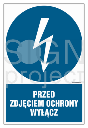 HE014 Przed zdjęciem ochrony wyłącz