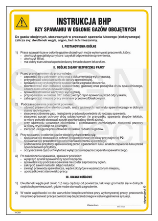 IAC21 Health and safety instructions for welding in inert gas shield