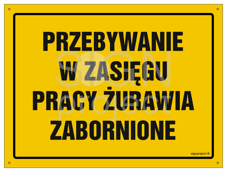 OA206 Przebywanie w zasięgu pracy żurawia zabronione