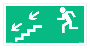 AA005 Direction to the exit of the escape route down the stairs to the left