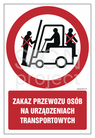 GC016 Ban on transporting people on transport devices - pack of 10