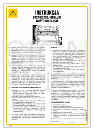 IAC02 Instrukcja bezpiecznej obsługi nożyc mechanicznych do blach