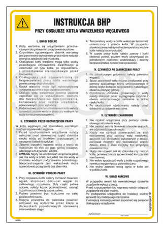 IAG06 Health and safety instructions for the operation of a coal boiling boiler