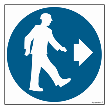 GK002 Direction to go right - sheet of 9 stickers