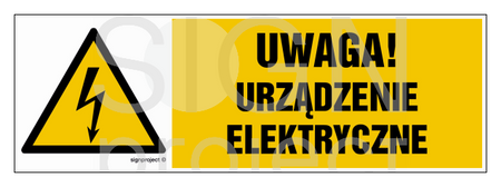 HB020 Uwaga urządzenie elektryczne
