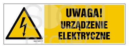 HB020 Uwaga urządzenie elektryczne - arkusz 8 naklejek - arkusz 8 naklejek