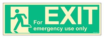 FB162 Exit for emergency use only, left side