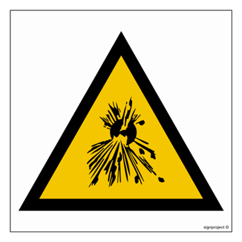 JA004 Explosives warning - sheet of 12 stickers