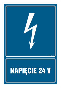 HG007 Napięcie 24 V - arkusz 9 naklejek