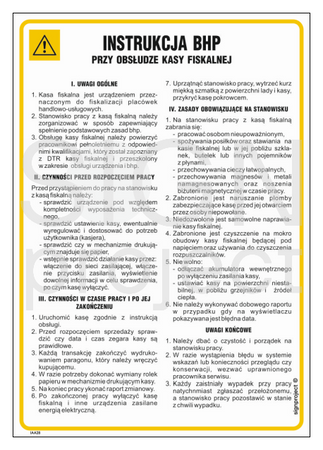 IAA28 Health and safety instructions for operating a cash register