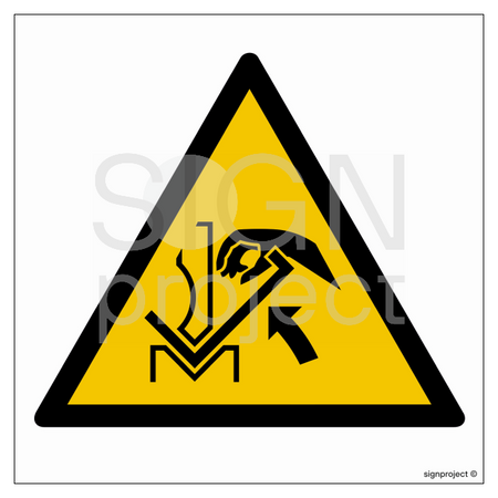 GD031 Warning against crushing hands between press and material