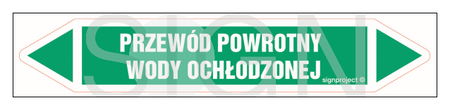JF373 PRZEWÓD POWROTNY WODY OCHŁODZONEJ - arkusz 16 naklejek