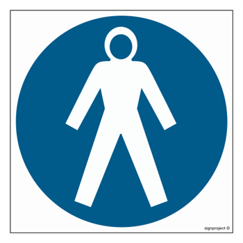 GK001 Mandatory use of protective suit 3 - sheet of 9 stickers