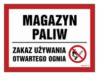 NB013 Magazyn paliw. Zakaz używania otwartego ognia