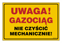 JD039 Uwaga gazociąg nie czyścić mechanicznie