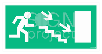 AC017 Wyjście ewakuacyjne w prawo schodami w dół